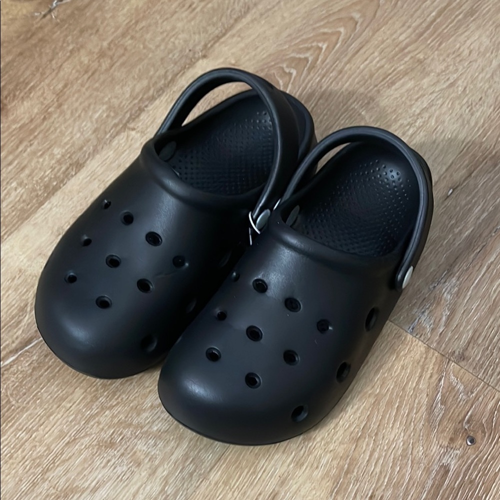 Black Perforated Mules with Non-Slip Sole